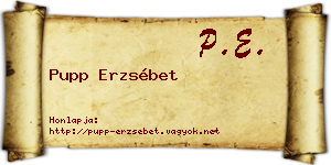 Pupp Erzsébet névjegykártya