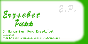 erzsebet pupp business card